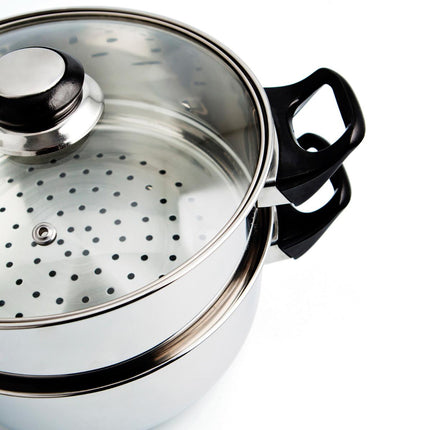 Juego vaporera y cacerola 22cm con tapa inox Gastro Fresh Quid