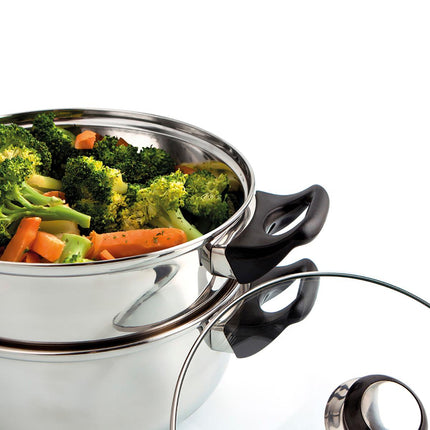 Juego vaporera y cacerola 22cm con tapa inox Gastro Fresh Quid
