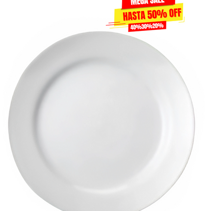 PLATO LLANO 27 CM  BLANCO PORC BASIC QD