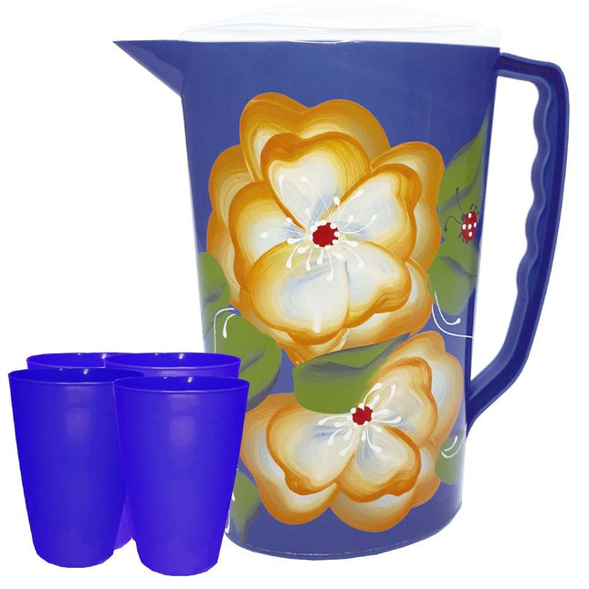 JARRA CON TAPA DECOR 1,5 + 4 COPOS